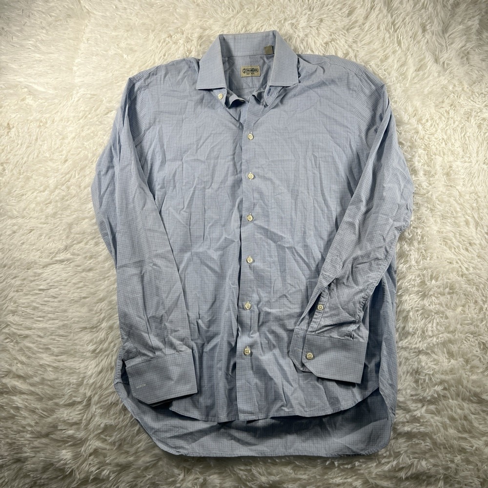 Vintage Gitman Bros Shirt Mens Large Blue Plaid USA Made Classic Preppy Casual‎